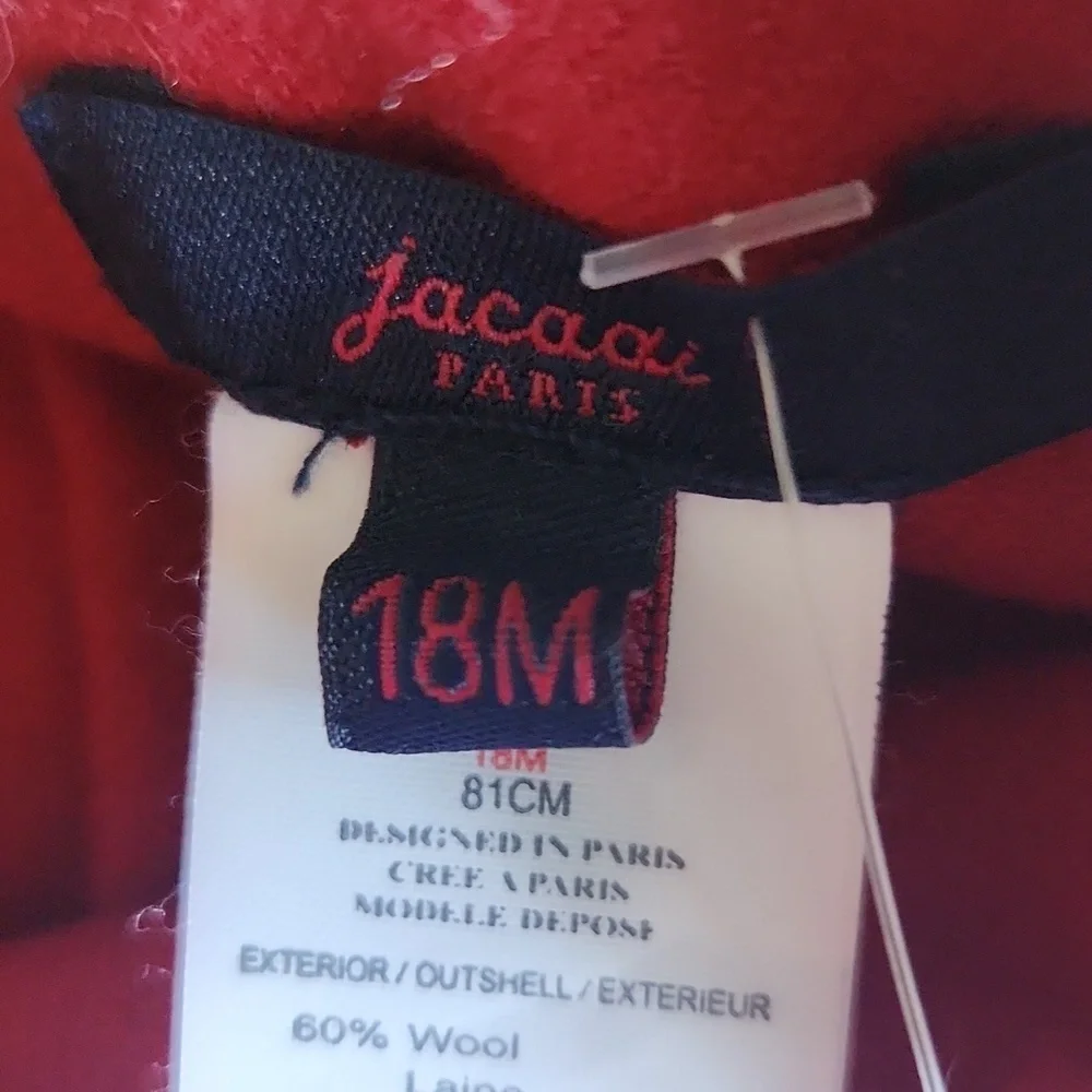 Jacadi Paris Red Wool Plaid Pleated Dress